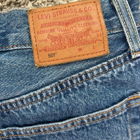 Levi's High Rise Button Fly Jeans in Deep Blue - Picture 7 of 10